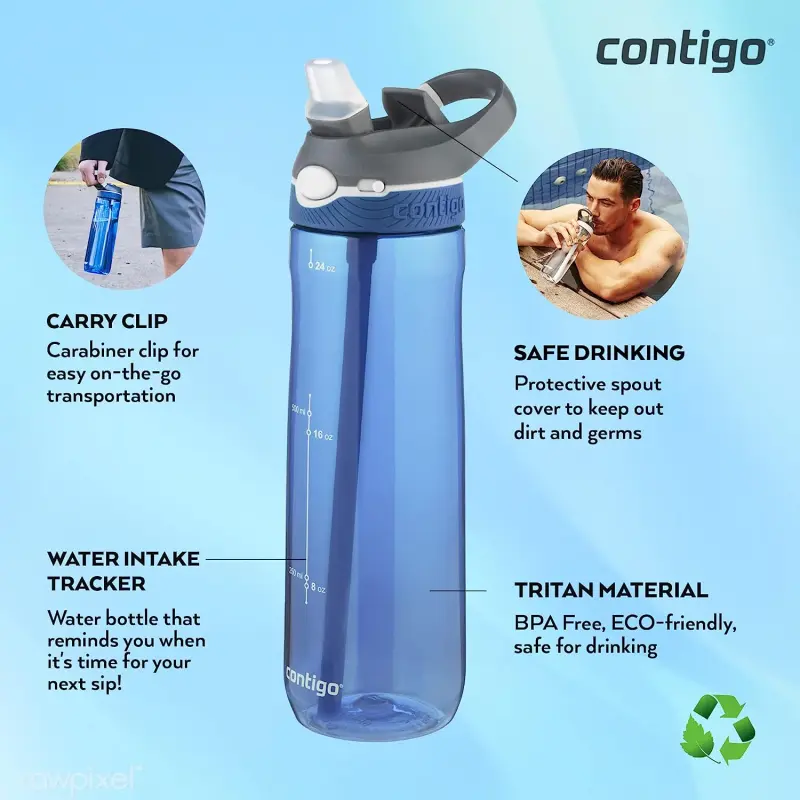 Contigo Ashland Autospout drinkfles met rietje