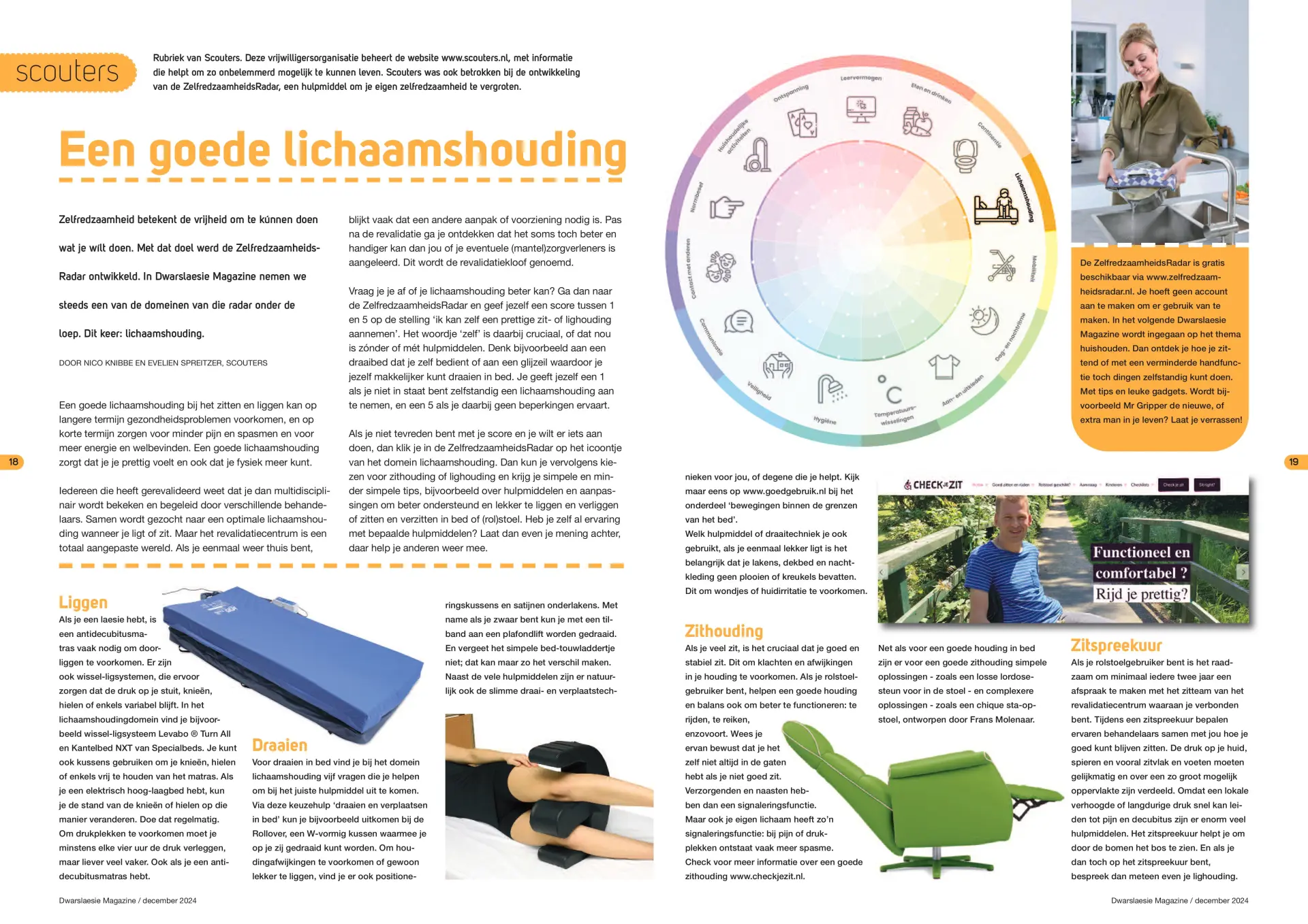 Scouters vaste column in Dwarslaesie Magazine 2 Lichaamshouding